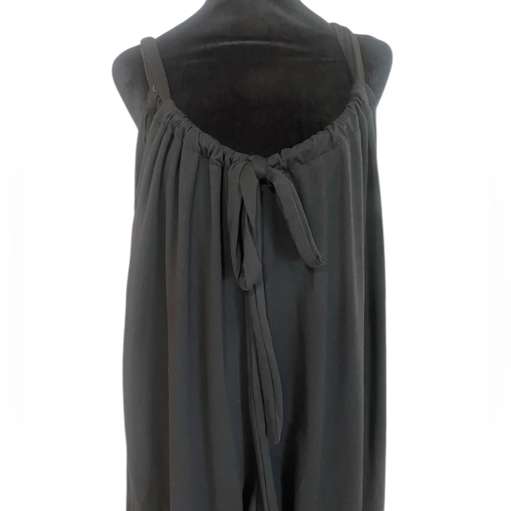 Flattering fun Black Sleeveless oversized Jumpsuit,cover up, overalls,Large, New - Picture 3 of 5
